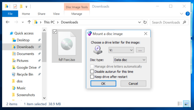 Disk image tools windows 10